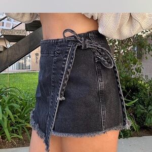 We The Free Charcoal Denim Skirt
